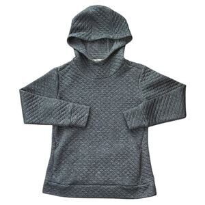 RBX Diamond Pattern Quilted Gray Pullover Athletic Hoodie Small